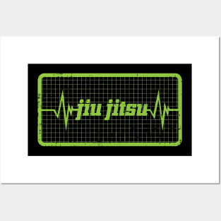 Jiu Jitsu Fighting Heartbeat Pulse Posters and Art